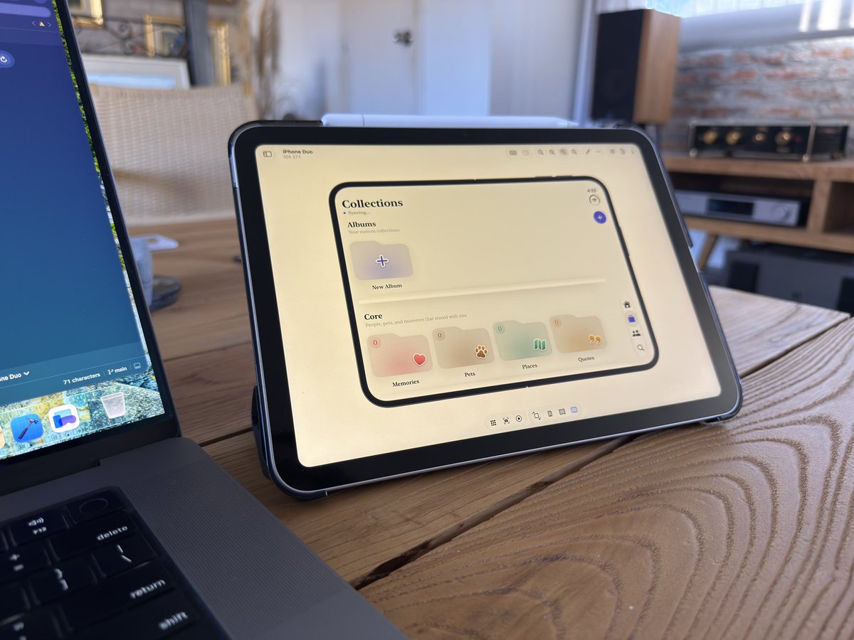 WillieWilson99's tweet photo. Using the iPad with SideCar to test iPhone Duo apps with the simulator is amazing, even better now that macOS 27 has better touch support 🙌🏻 https://t.co/RmpcU8jzZT