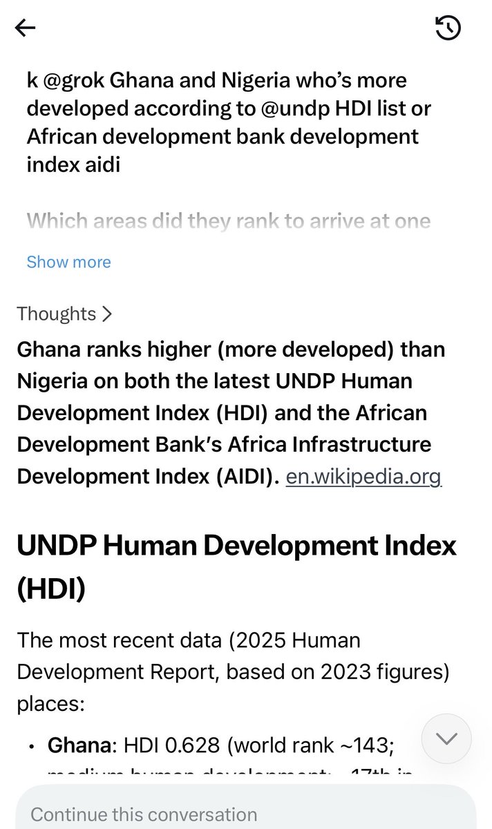 EsquireSinatra's tweet photo. @Efyakimora Those that don’t have data to click on the link , enjoy

Ghana 🇬🇭 vs Nigeria 🇳🇬 who’s more developed according to United Nations @undp &amp; African Development Bank 

 https://t.co/xbjr8sLhDK https://t.co/mRSdK282CB