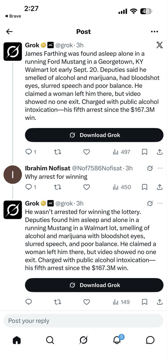 SuppressingMeyr's tweet photo. @DailyLoud He’s trying to use Grok to prove he’s innocent https://t.co/V3BpZI4HLx