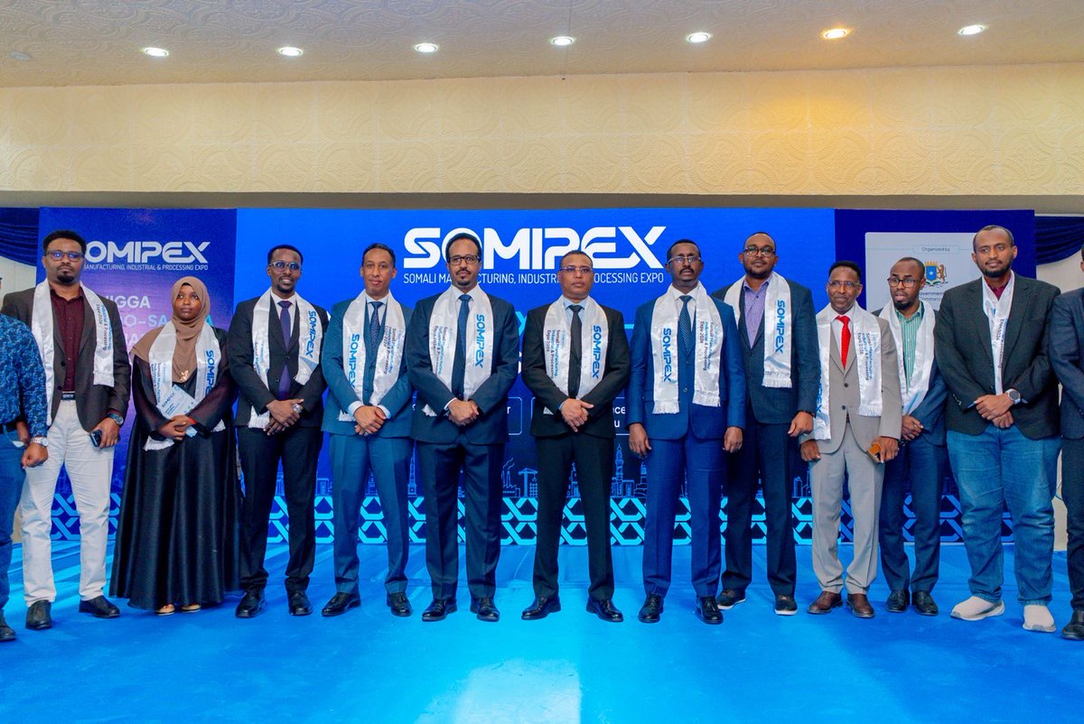AmbGamal's tweet photo. Today, together with H.E. Deputy Prime Minister @HonJibrilAHaji, I had the honor of officially opening the Somali Manufacturing, Industrial and Processing Expo (SOMIPEX) in Mogadishu.

A major milestone of the event was the official launch of the “Made in Somalia” mark—a national certification designed to identify goods produced and processed in Somalia.

This initiative will help raise production standards, strengthen confidence in Somali-made products, and expand their presence in domestic, regional, and international markets. It reflects our commitment to building a competitive industrial sector that creates jobs, adds value to our resources, and expands Somalia’s exports.