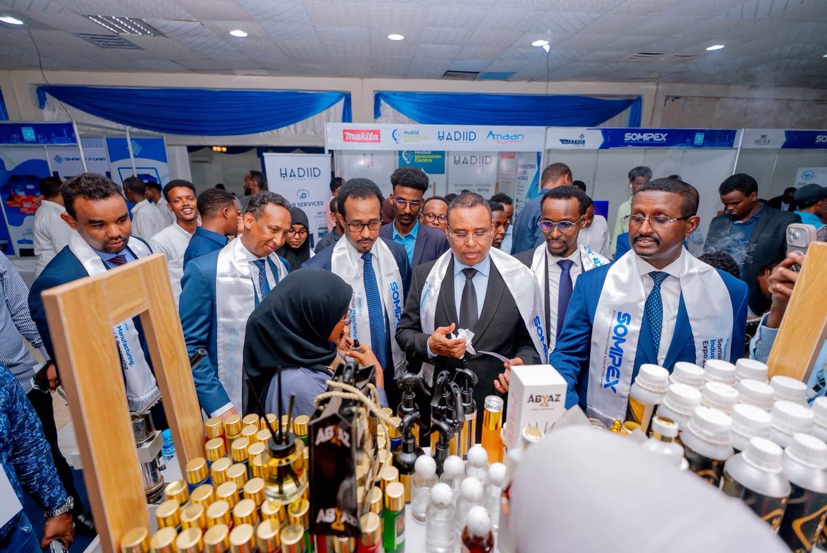 AmbGamal's tweet photo. Today, together with H.E. Deputy Prime Minister @HonJibrilAHaji, I had the honor of officially opening the Somali Manufacturing, Industrial and Processing Expo (SOMIPEX) in Mogadishu.

A major milestone of the event was the official launch of the “Made in Somalia” mark—a national certification designed to identify goods produced and processed in Somalia.

This initiative will help raise production standards, strengthen confidence in Somali-made products, and expand their presence in domestic, regional, and international markets. It reflects our commitment to building a competitive industrial sector that creates jobs, adds value to our resources, and expands Somalia’s exports.