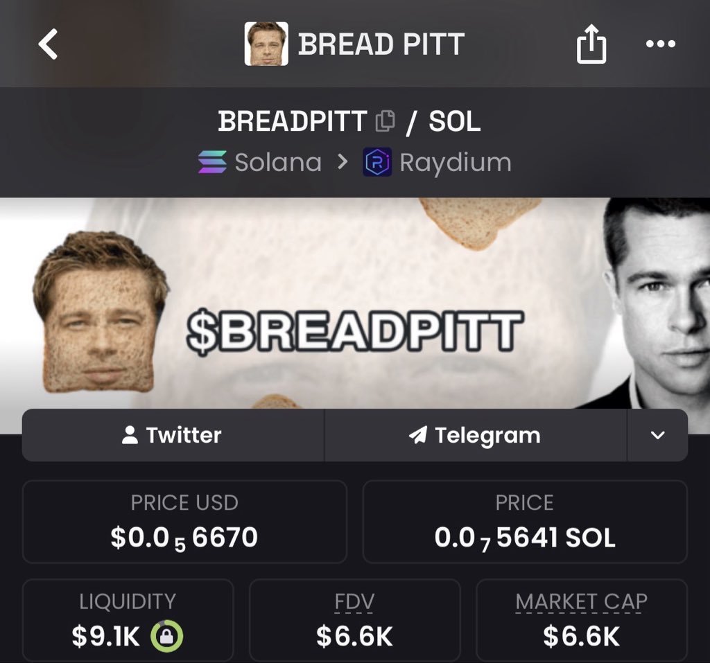 Stonkeyonchain's tweet photo. The #sloplana season is coming. Don’t forget the OG $Breadpitt. 
Mc is 6k guys. This is a gift.

CBkhG7a32ieNB97qNXECHzczMrbK5qYxMGUXjvSHEB5n https://t.co/gtrW2DX9MI