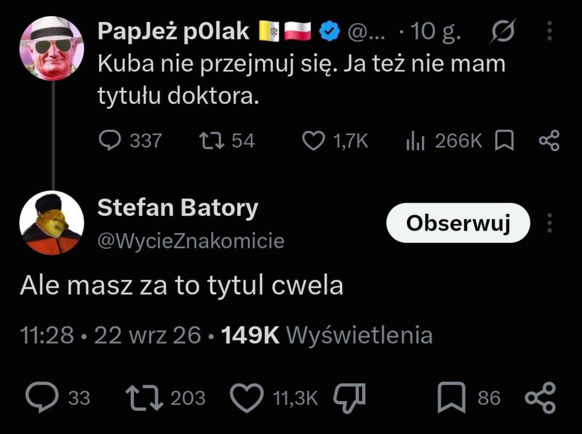 rzegrzxg's tweet photo. Ta interakcja istnieje dopiero od 10 godzin, a już ma status legendarnej https://t.co/ElJdnzxtAr
