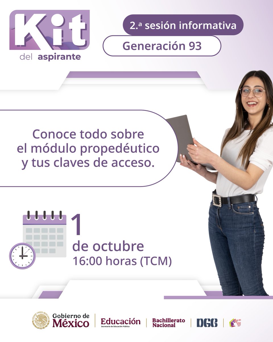 PrepaLineaSEP's tweet photo. ¡Aspirante de la generación 93, prepárate para dar tus primeros pasos en tu aula virtual! 💻🌐

Conéctate a la sesión informativa en vivo. 🔑📚

🔗 https://t.co/yuBzjBGrkx

#PLSEPGeneración93 https://t.co/5h2jna5Hxl