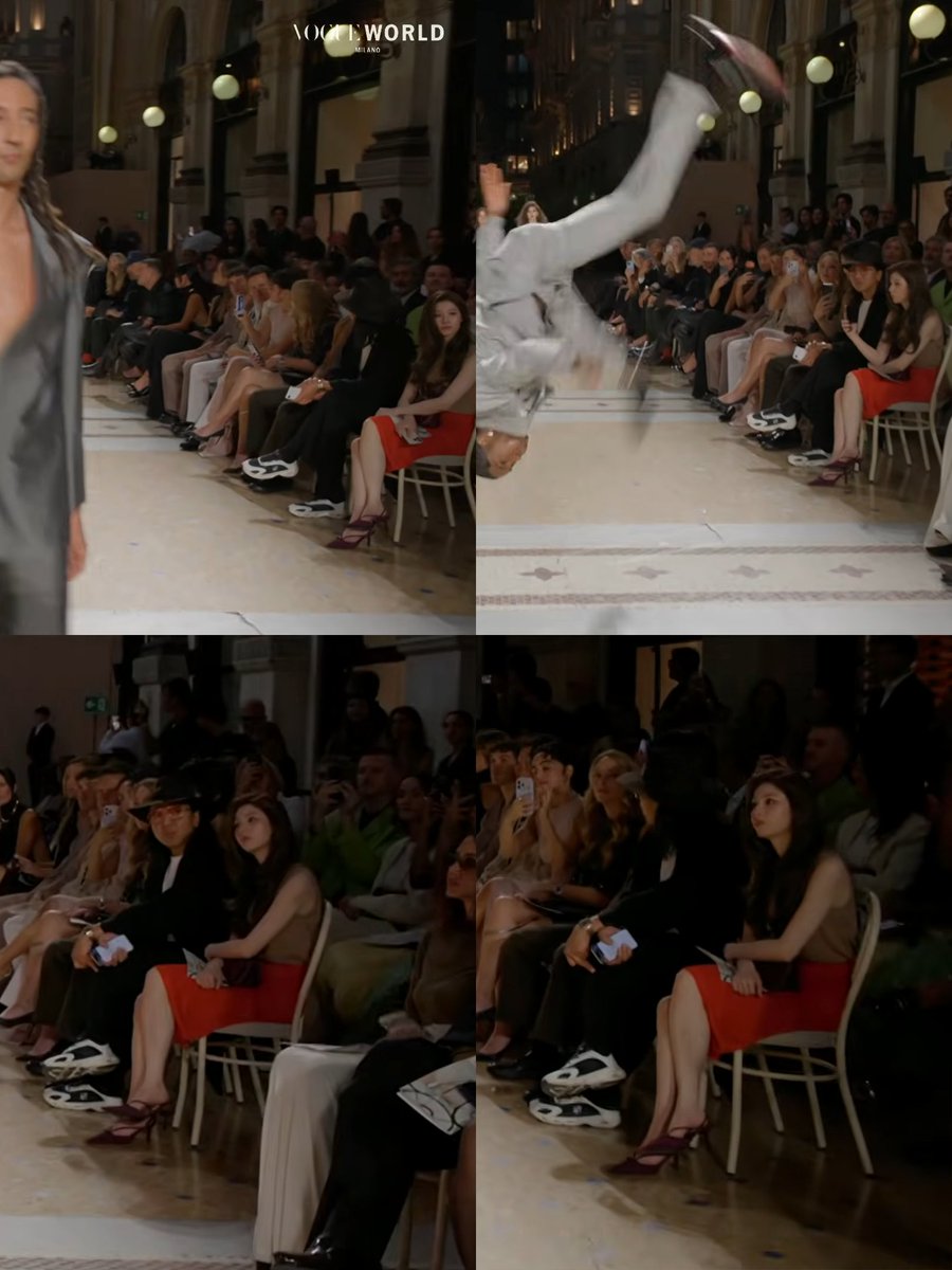 godmitzu's tweet photo. SANA seated front row at the Vogue World event in Milan today for Prada. https://t.co/zZChbl1H0y