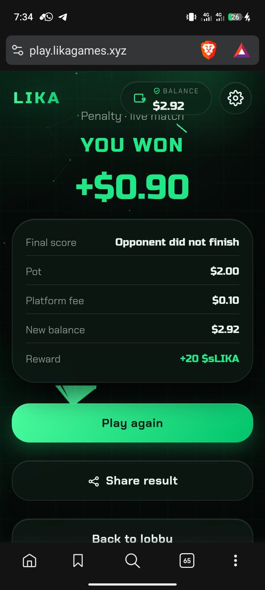 favour62033's tweet photo. I won guys 😂 
I beat the hella outta this guy 😂and got some $.

I wonder why you haven't joined me on @LikaGames_ 

Join here 
https://t.co/PBcJKXnVYw https://t.co/8Wu2fSAh5U