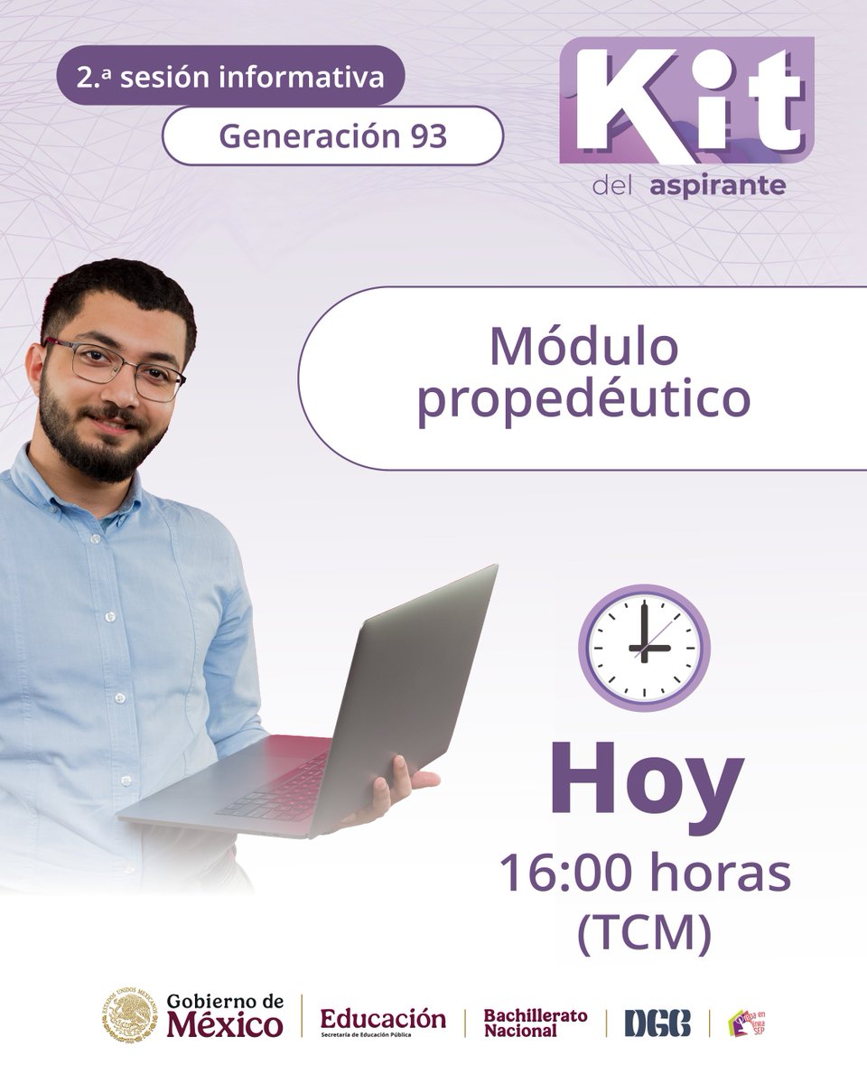 PrepaLineaSEP's tweet photo. El inicio de tu módulo propedéutico está cada vez más cerca. ✨

Resuelve tus dudas durante la sesión informativa. 💻🔴

🔗 https://t.co/yuBzjBFTuZ

📌 Si no puedes conectarte, consulta, cuando quieras, la sesión informativa con el mismo enlace.

#PLSEPGeneración93 https://t.co/jcbD3IGKkc