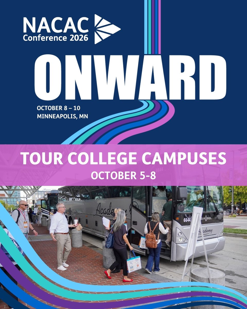 NACAC's tweet photo. Explore college campuses while you're in Minneapolis, MN for NACAC Conference 2026! Connect with admission professionals and get a firsthand look at colleges in the area. 

Learn more about each tour and register: https://t.co/r3sSebkEtB #NACAC2026 #ONWARD https://t.co/ouAqshIgdQ