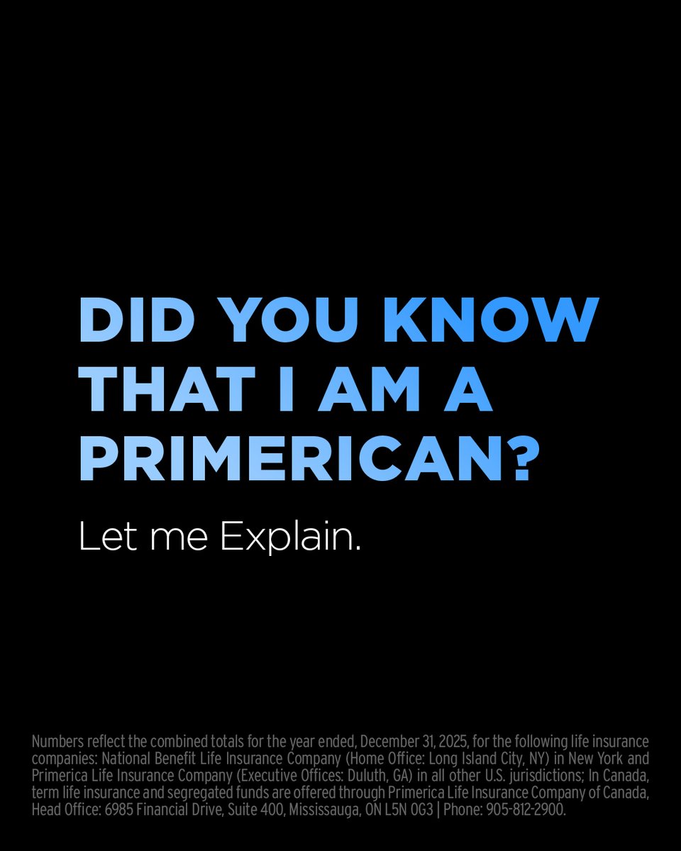 PuckGibson's tweet photo. Proud to be a Primerican. Since 1977, Primerica has helped families build more secure futures.

https://t.co/ZXfHfaiFbZ https://t.co/xuuKtQzf7W