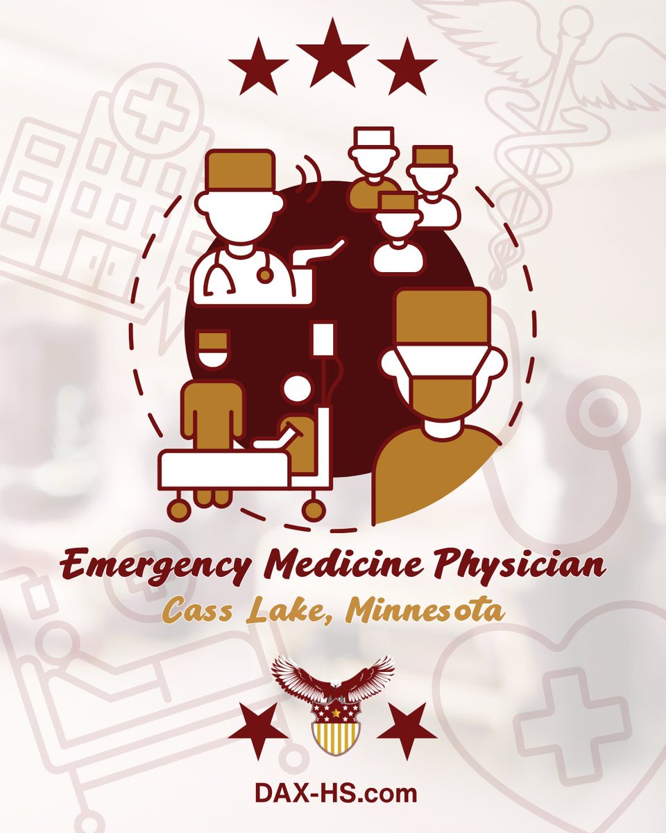DAXHealthcare's tweet photo. 🚑DAX Healthcare Solutions is proud to announce our most recently healthcare staffing placement, an Emergency Medicine Physician for the Indian Health Service in Cass Lake, Minnesota! 
 
#DAXHealthcareSolutions https://t.co/oKHRXf9KrU