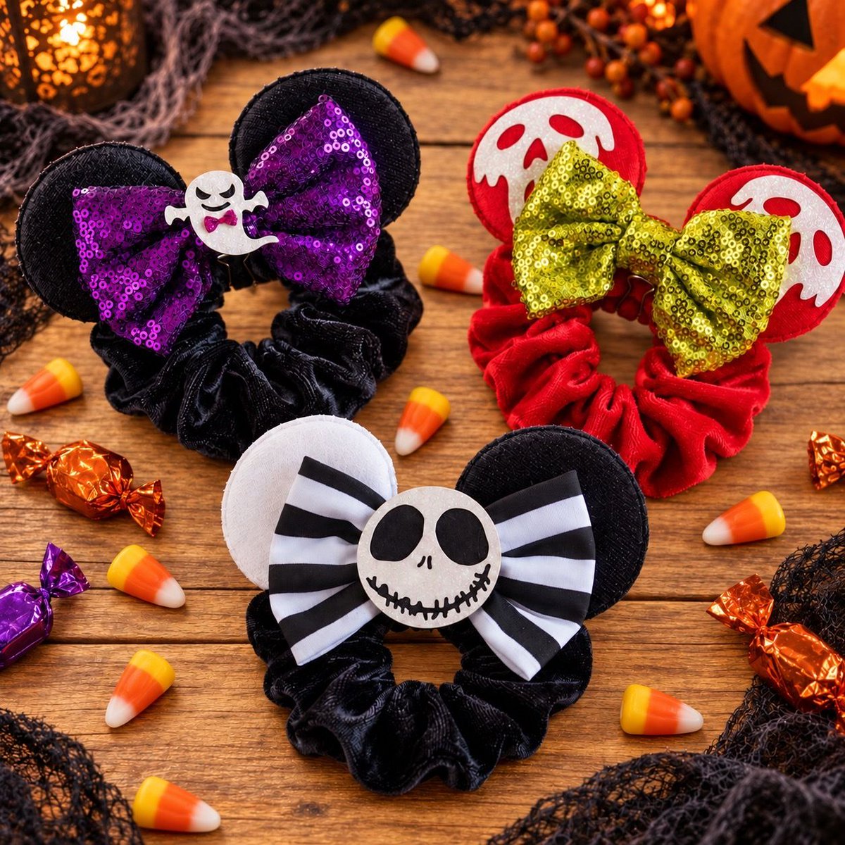 SRsounds's tweet photo. Spooky season is almost here! Add some Halloween magic to your look with this three-pack of festive Mickey ear scrunchies featuring some Not So Scary favorites.

Get the complete pack from our Etsy shop while supplies last. 

https://t.co/xmZCkyqM5t

#Halloween #SpookySeason #mnsshp