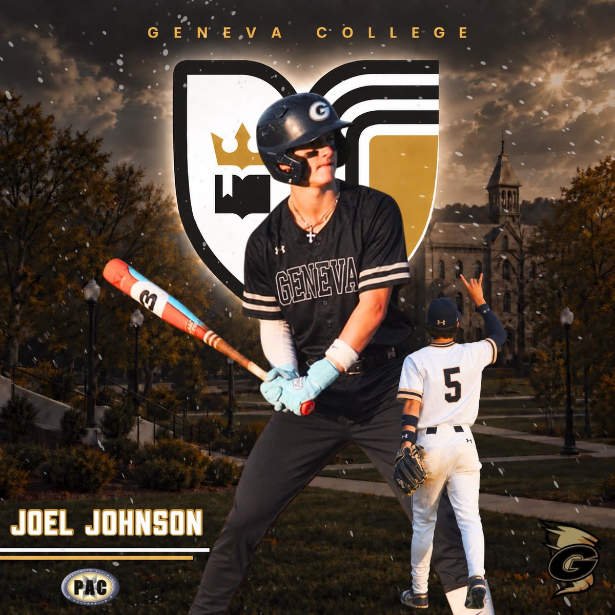 joel_johnson5's tweet photo. I am beyond blessed to announce my commitment to Geneva College!! I want to thank God, my family, Self Made, and the coaches at Geneva for this opportunity. Go Gold!!🌪️
@SM_Showcase @Geneva_Baseball @VPReportVA @VarsityVirgini1 @PrepBaseVAS https://t.co/DgcPS7pHBI