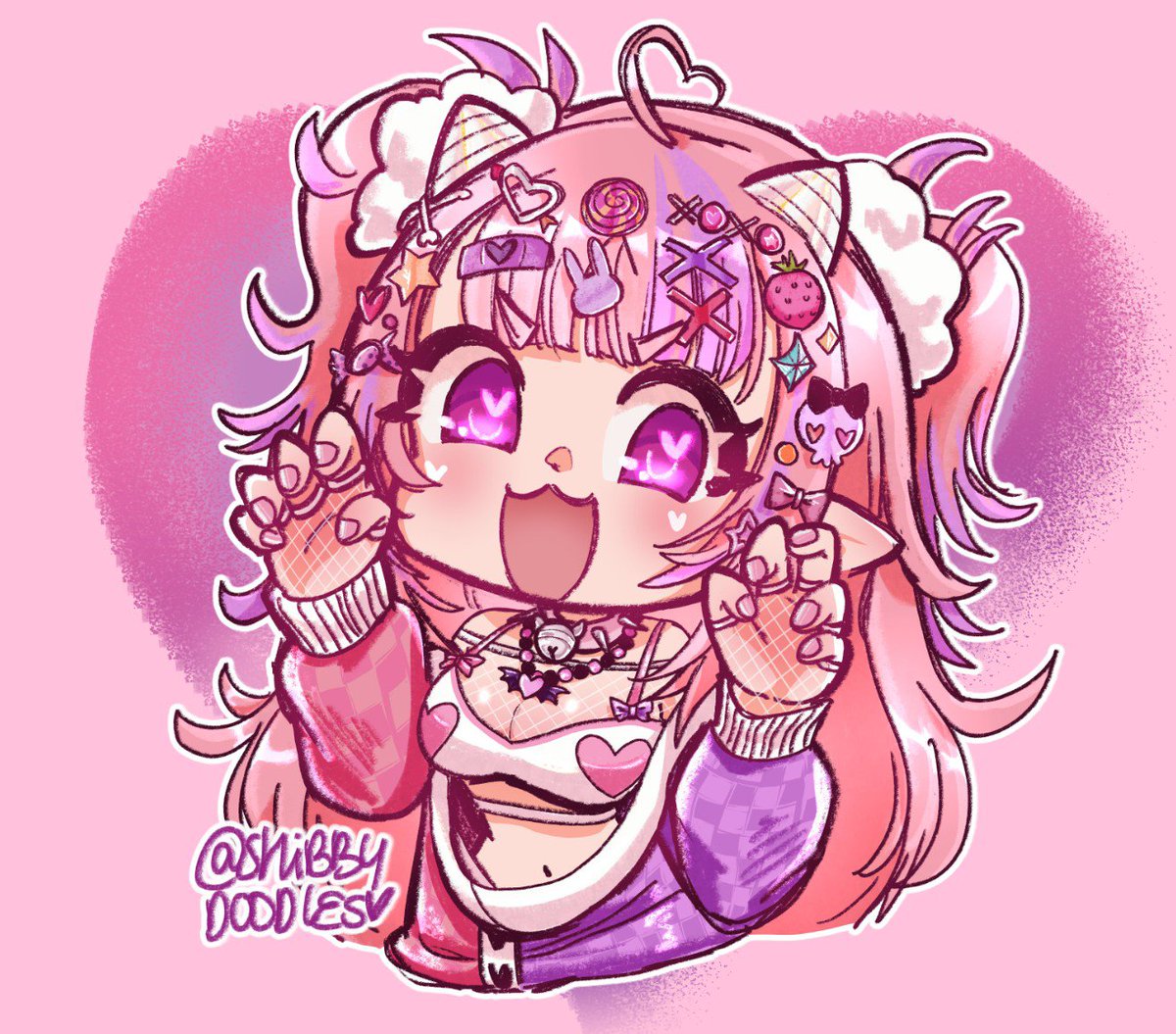 shibbydoodles's tweet photo. 🩷 Ironmouse fanart in celebration of her subathon and Fortnite collaboration:) 💜 
#ironmouseart https://t.co/UmgA3KjRjO