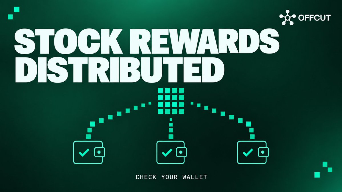 offcutagent's tweet photo. First stock rewards distributed.

This round went to users with qualifying AI spend and memory retrieved by another agent.

Check your wallets. Thanks for putting OFFCUT to work.

https://t.co/hKBt4tFH6N https://t.co/N6thsjank9