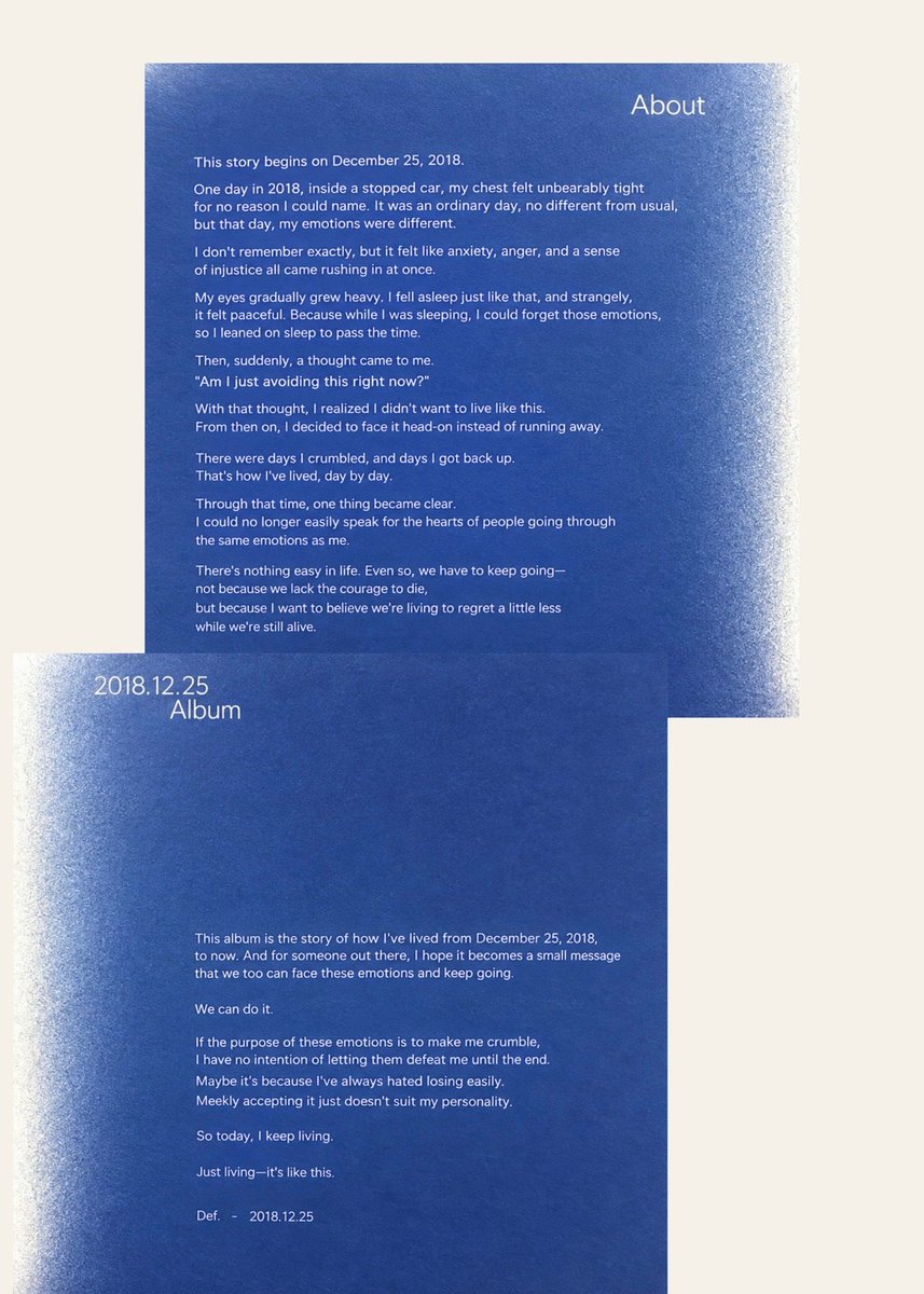 Pop7base's tweet photo. JAY B (Def.) has shared the story behind his new album “2018.12.25.”

“This story begins on December 25, 2018…
I don’t remember exactly, but it felt like anxiety, anger, and a sense of injustice all came rushing in at once.” https://t.co/WjUTsjBur3