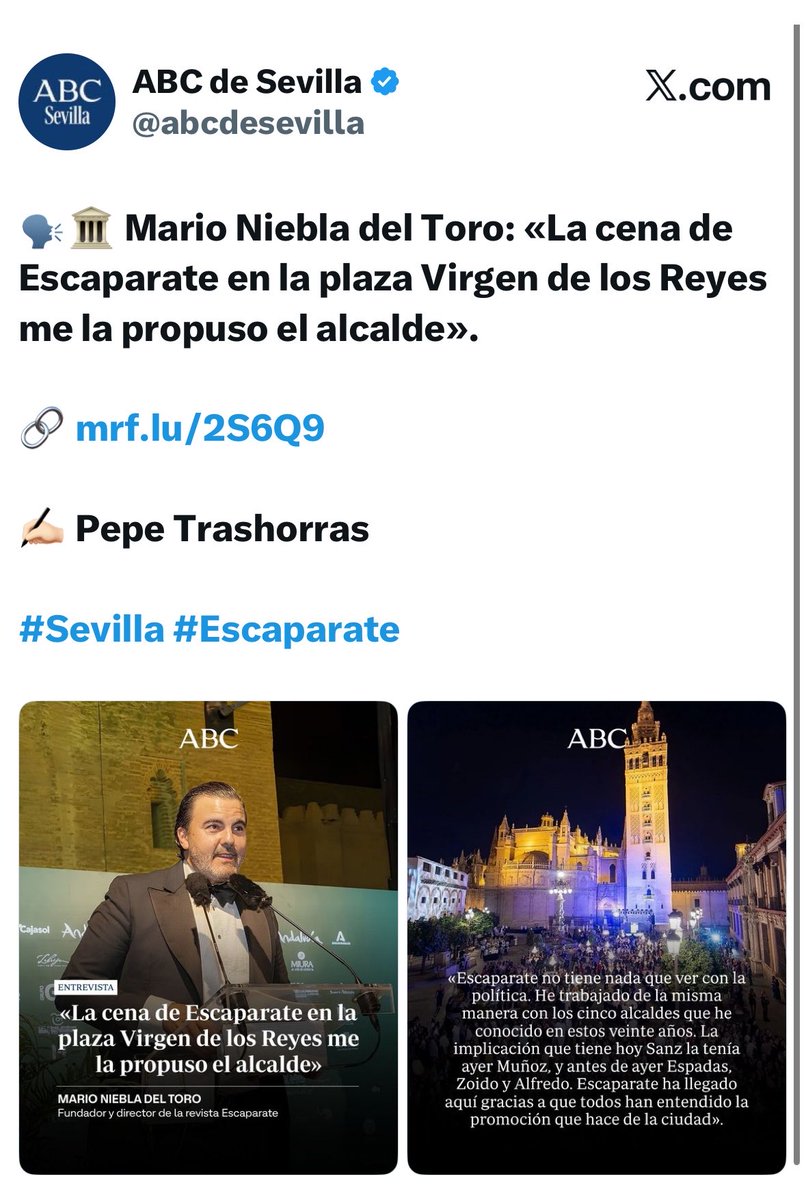 mabernalsanchez's tweet photo. El @abcdesevilla ha publicado este tweet que más tarde han borrado.

Esto es una bomba en año electoral. https://t.co/G7HESDFoe9