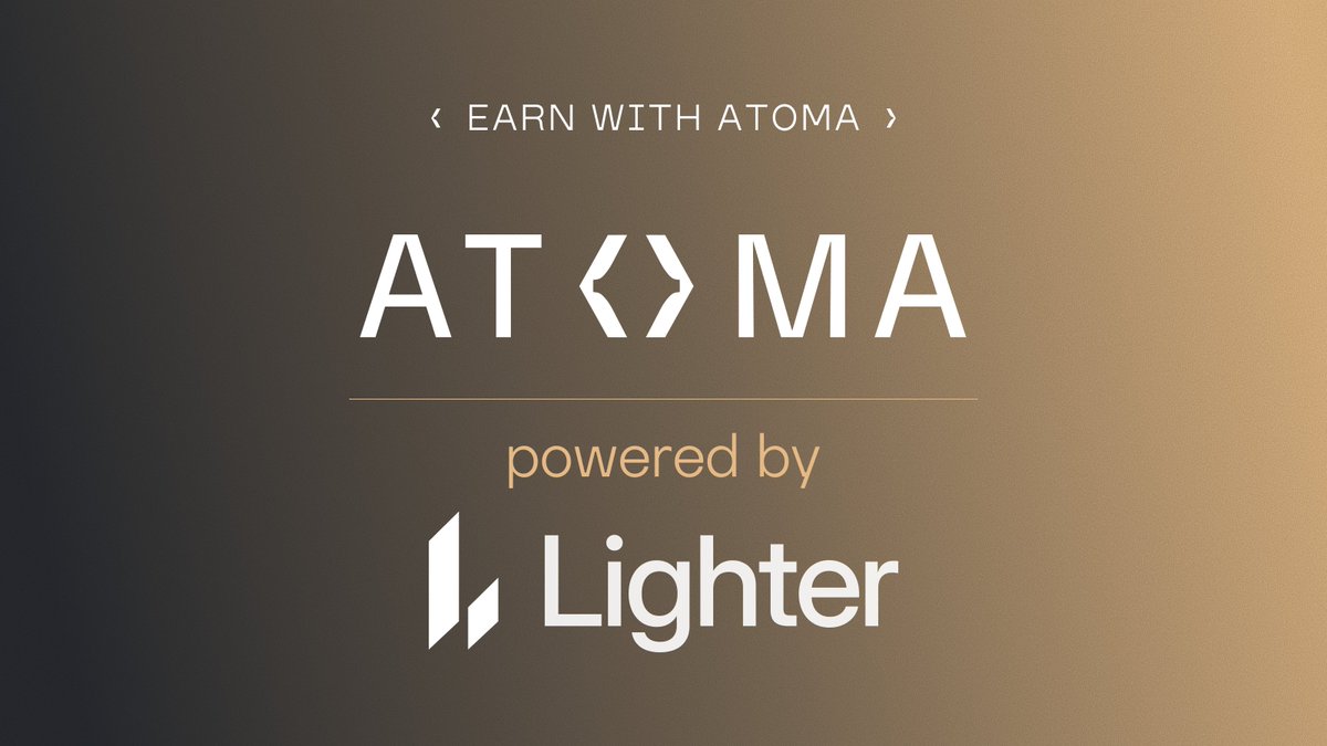 atoma_fi's tweet photo. Powered by @Lighter_xyz - with real support behind it.

Through Lighter Accelerate, ATOMA has already received:

> Agentic audit by @Nethermind 
> $10K in AWS credits
> More resources to keep building and scaling ATOMA

ATOMA × Lighter keeps growing on both sides - more infrastructure, more activity, more room to build.

Powered by Lighter. Built by ATOMA.