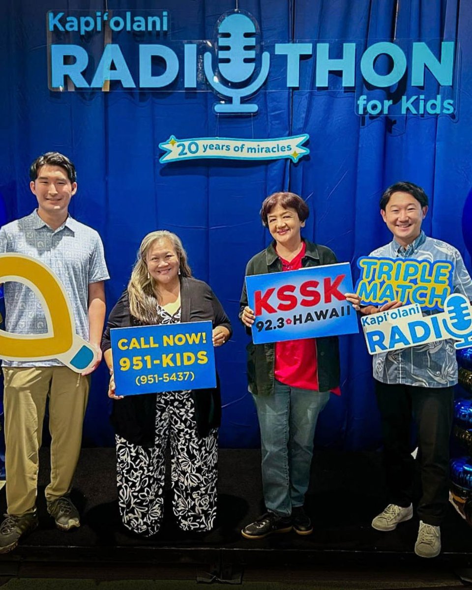 FirstInsHI's tweet photo. Last week, we joined more than 50 community partners and sponsors at Kapiʻolani Medical Center’s Radiothon for Kids, which raised a record-breaking $1.2 million to support Hawaiʻi’s children. 💙 https://t.co/cWAT5mwJOy