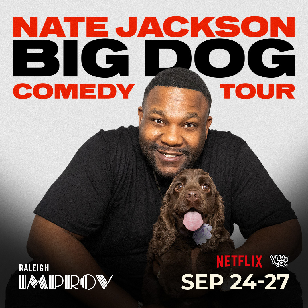 ImprovRaleigh's tweet photo. LAST CALL!

Nate Jackson’s Big Dog Comedy Tour is at the Raleigh Improv this weekend, September 24–27! Friday and Saturday are sold out, with Thursday almost gone and tickets still available Sunday.

Grab yours before they’re gone!

#standup #comedy #NateJackson https://t.co/4XTIz5yBEs