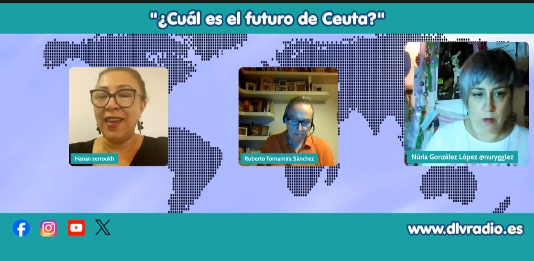nurygglez's tweet photo. Ya estamos en directo hablando de #Ceuta en #ElDecreto con @STornamira y @Hanan71443742. Podéis verlo y participar a través de nuestro chat del canal youtube de @RadioDlvradio aqui👇https://t.co/wVvdFo0Czp https://t.co/uiMd13gwrt
