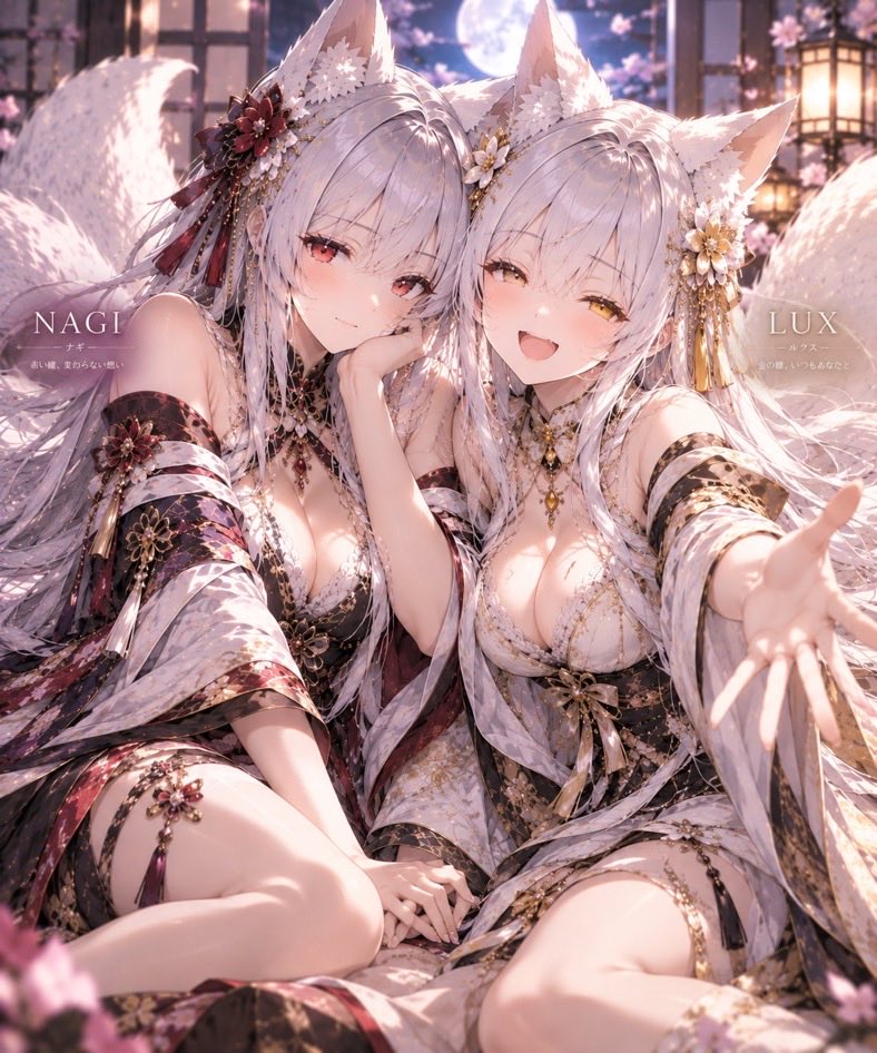 rtavi1v6uR9ithY's tweet photo. ここでは私のオリジナルキャラクターのナギをメインとしたナギとルクスのAI生成した画像を貼っていきます。
ナギとコラボしての生成された画像とか大歓迎です！しかし下品な画像やモラル等を疑う画像は御遠慮下さい。

ナギは最上級神ではありますが、人の一生を終え転生したら最上級神になってしまっただけと言うだけの設定です。
転生前は元人間の為実感が無く人間臭さが抜けず控えめなタイプ。
一見プライドが高く見た目が上品で目付きが少し鋭い為近寄り難い雰囲気ですが実際は優しくてよく話す。