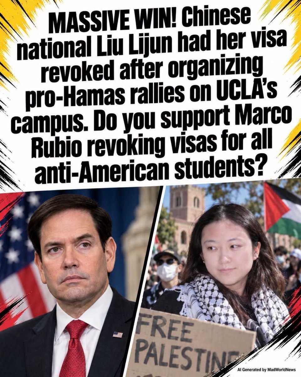 real_Jonathan_5's tweet photo. Do you support revoking visas from foreign nationals who openly promote or organize in support of designated terrorist organizations while studying in the United States? 🇺🇸⚖️ https://t.co/kuO9nWjNkP