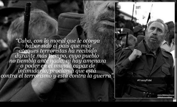 EloylvarezMart1's tweet photo. "Cuba, con la moral que le otorga haber sido el país que más ataques terroristas ha recibido durante más tiempo, cuyo pueblo no tiembla ante nada ni hay amenaza o poder en el mundo capaz de intimidarlo... #FidelPorSiempre https://t.co/iQ7x2YphjB