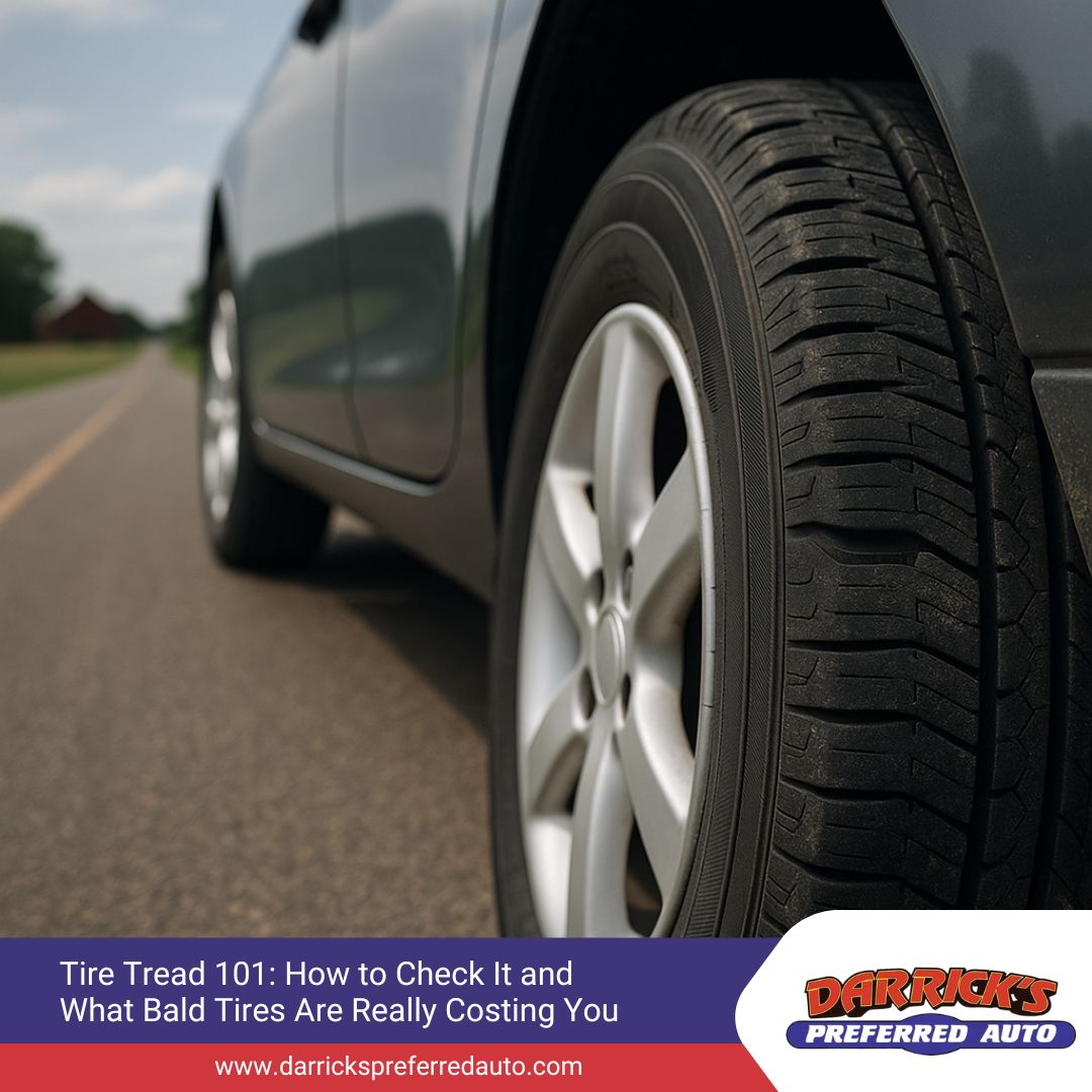 DarricksMN's tweet photo. Discover how to check your tire tread, avoid the dangers of bald tires, and keep your family safe with seasonal tire care tips from Darrick’s Preferred Auto in Blooming Prairie, MN. #DarricksPreferredAuto #AutoTips #BloomingPrairie https://t.co/lxMIbJboNs https://t.co/GzzBvgJpbt