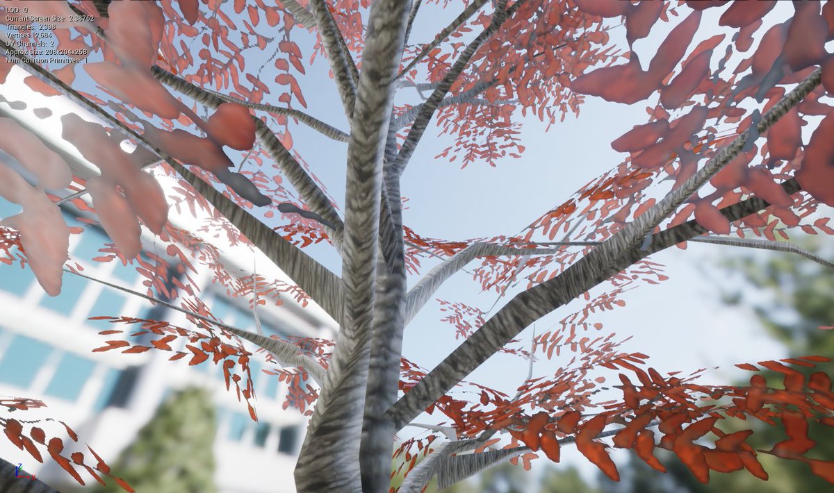 Wibbzter's tweet photo. The leaves on the trees here have a 128x128 texture, while the bark has only 64x64. But since the level is pretty dark, the trees and bushes look much higher quality.😎 #unrealengine4 #gamedev #indiegame https://t.co/ITdAxNsLuk