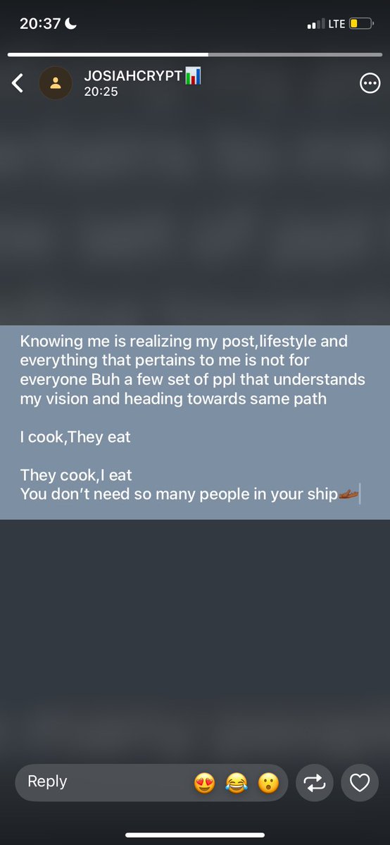 auracle0604's tweet photo. You don’t need to many people in your ship 🛳️ 

Just two or three peeps with same vision is enough to do the magic 

Your lifestyle doesn’t need to make sense to those not in your line of purpose

GN CT 📊 https://t.co/DzYSrsfa7q