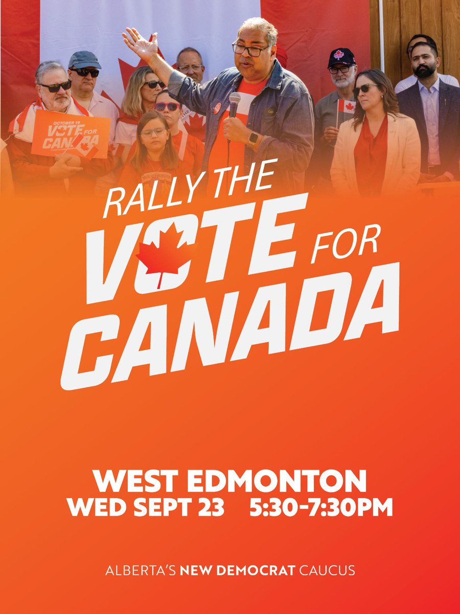 NathanIpYEG's tweet photo. This is a critical moment to stand up for a strong and united Canada and a better Alberta for all! I hope you'll join us! Being your friends and family, and make your voice heard.
Sign up and learn more: https://t.co/01GIYDYmLk
#abpoli #voteforcanada https://t.co/1gwvVurpW6