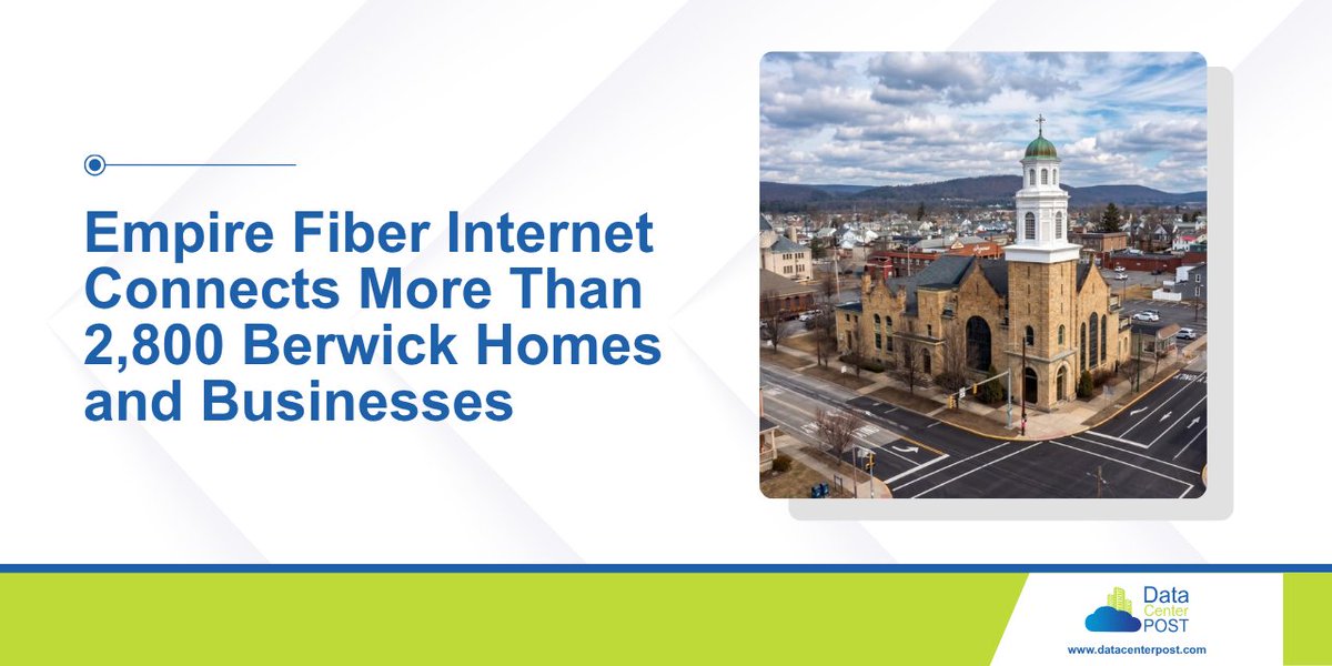 datacenterpost's tweet photo. 🚀 @EmpireAccess has launched its 100% fiber network in Berwick, PA, connecting 2,800+ homes and businesses through a $1.4M local investment. The expansion brings another high-speed broadband option to the community.
Learn more: https://t.co/Oob8BEX0J0 #FiberOptics #Broadband #Connectivity #EmpireFiberInternet #iMPR #DataCenterPOST