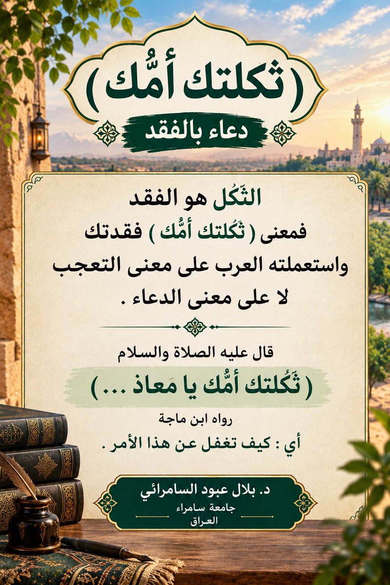 bilal_682000's tweet photo. ما معنى ( ثكلتك أمك )
#البيان_النبوي_الشريف 
#بلاغة_نبوية https://t.co/Bieh6wb4Cu