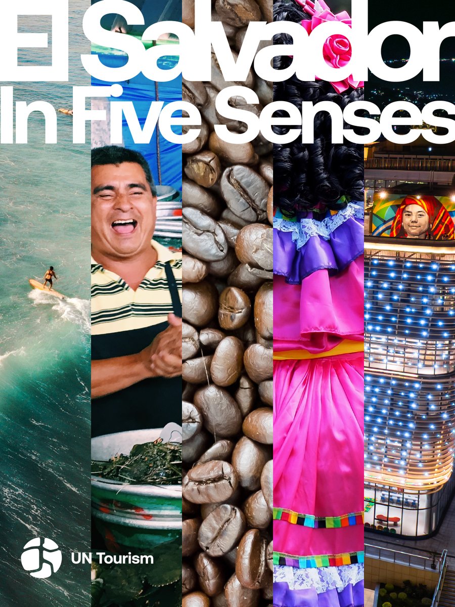 UNWTO's tweet photo. 🌍 Tourism isn't just a destination, it's the people, flavors &amp; stories that shape it.

This #WorldTourismDay, discover El Salvador through five senses: coast, markets, food &amp; community. One country, many ways to experience it.

Know more → https://t.co/WLPN3cPHvG
 #WTD2026 https://t.co/jKviOmtvYN