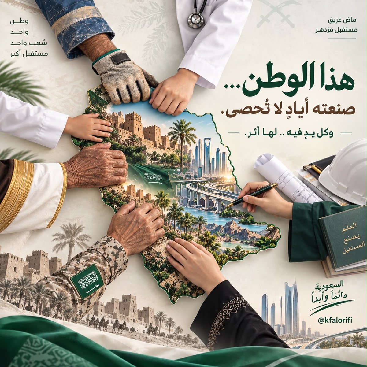 kfalorifi's tweet photo. وطنٌ نفخر بماضيه، ونعتز بحاضره، ونمضي لمستقبله بقيادة خادم الحرمين الشريفين الملك سلمان، وسمو ولي العهد الأمير محمد بن سلمان. 🇸🇦

#اليوم_الوطني_السعودي https://t.co/r1EZPonsTm