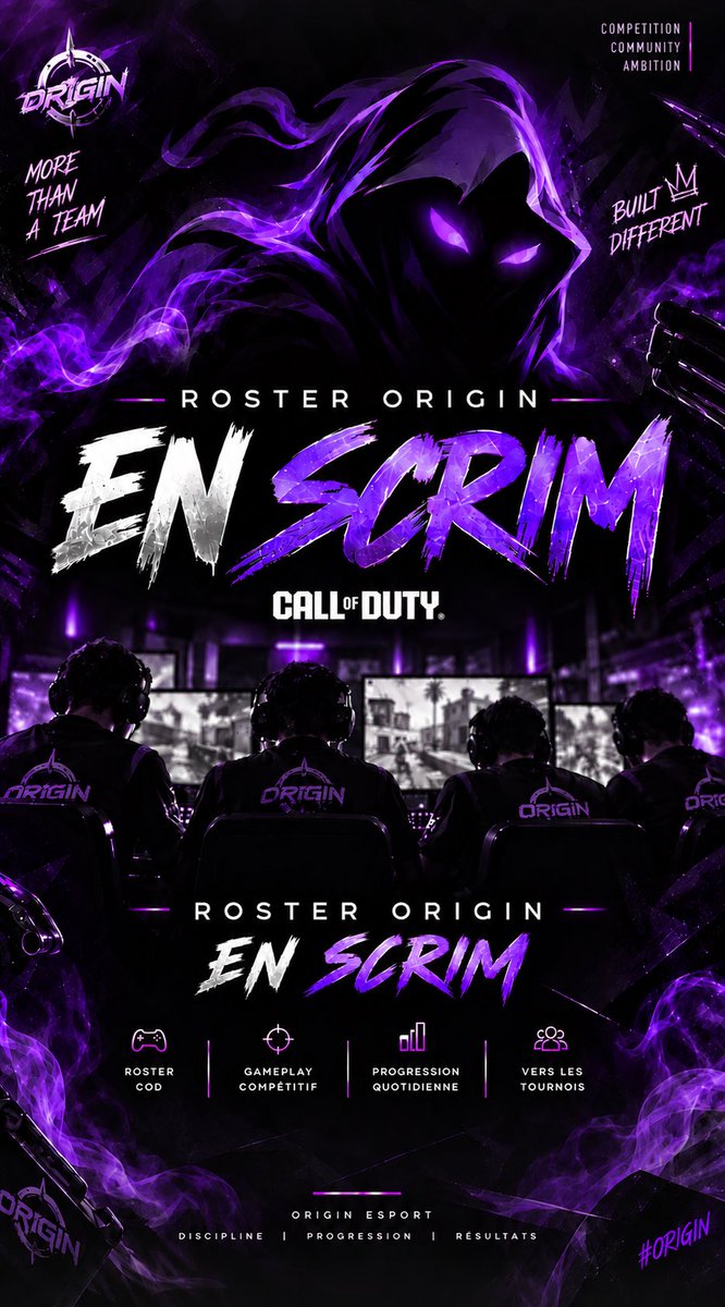 hpsesport's tweet photo. 👻 ROSTER ORIGIN - EN SCRIM
ORIGIN est en pleine session d’entraînement. 🎮
Objectif : travailler, progresser, performer.
🟣 Le SCRIM est en live : https://t.co/wOXmtH2e77
#HPSEsport #RosterOrigin #CallOfDuty #CDL https://t.co/bhfJ7JEbSU