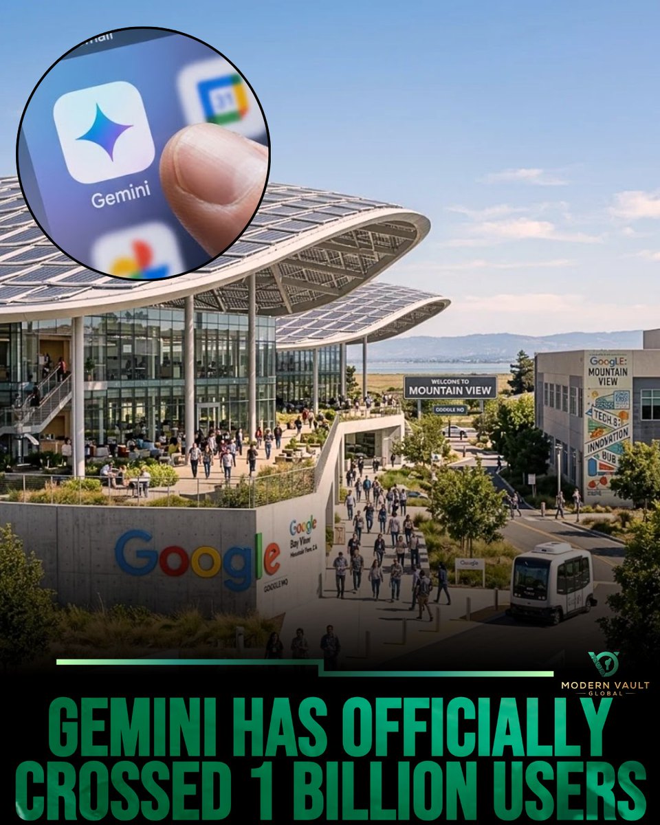 GingerPishner's tweet photo. 1 BILLION USERS! AI adoption is accelerating at an unprecedented pace. Google Gemini has officially surpassed 1 billion users, going head-to-head with ChatGPT. What once felt niche is now an everyday tool for one-seventh of the world. Which AI https://t.co/mJtbIMmFnO