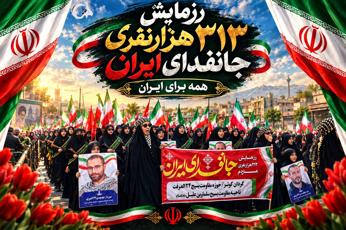 asaye_eisa's tweet photo. همه برای ایران جانفدای میشویم
#رزمایش_313هزار_جانفدای_ایران https://t.co/5deKdsOYa9