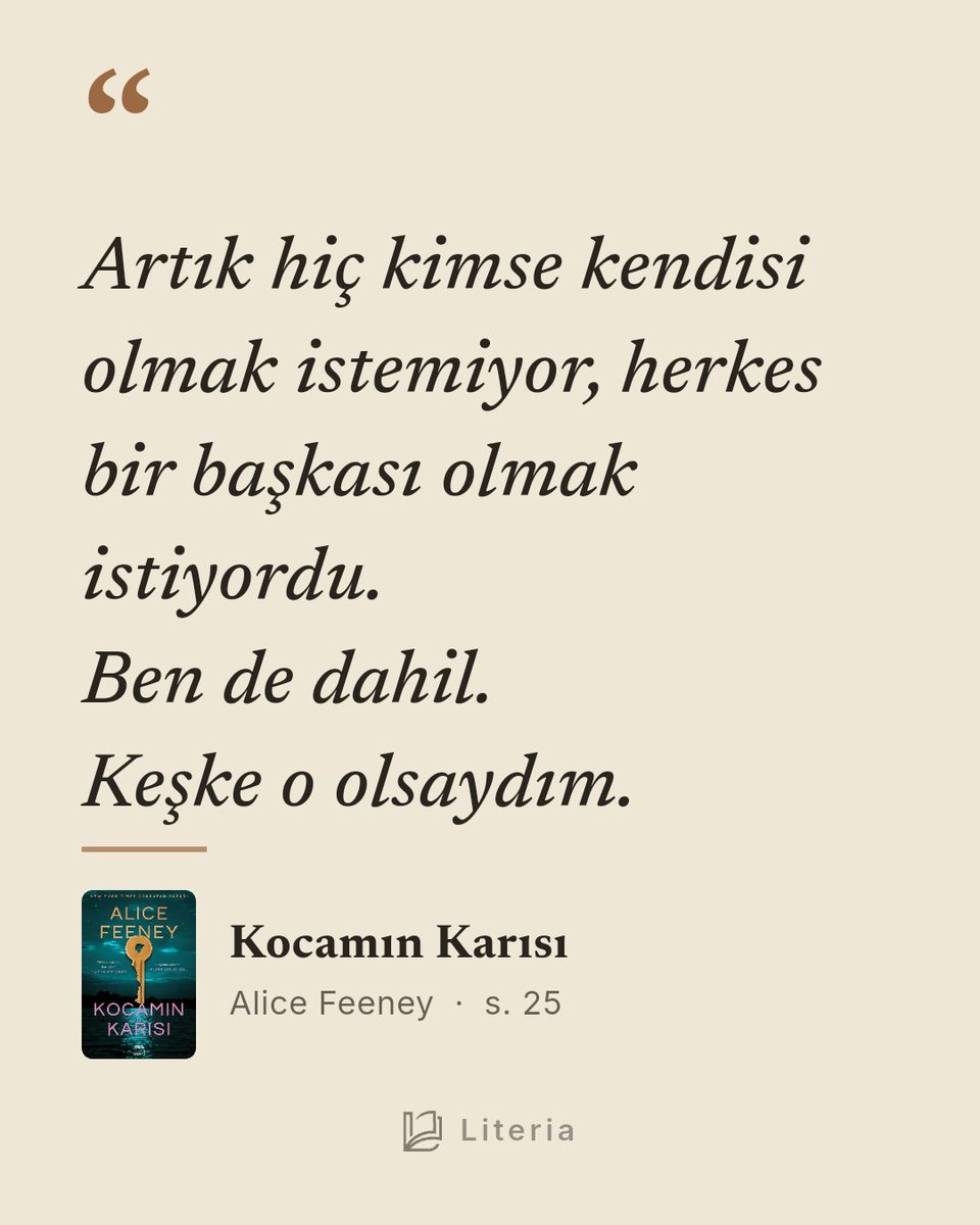 weiweiokuyor's tweet photo. “Artık hiç kimse kendisi olmak istemiyor, herkes bir başkası ol­mak istiyordu.” https://t.co/Jk4qH1gAEL
