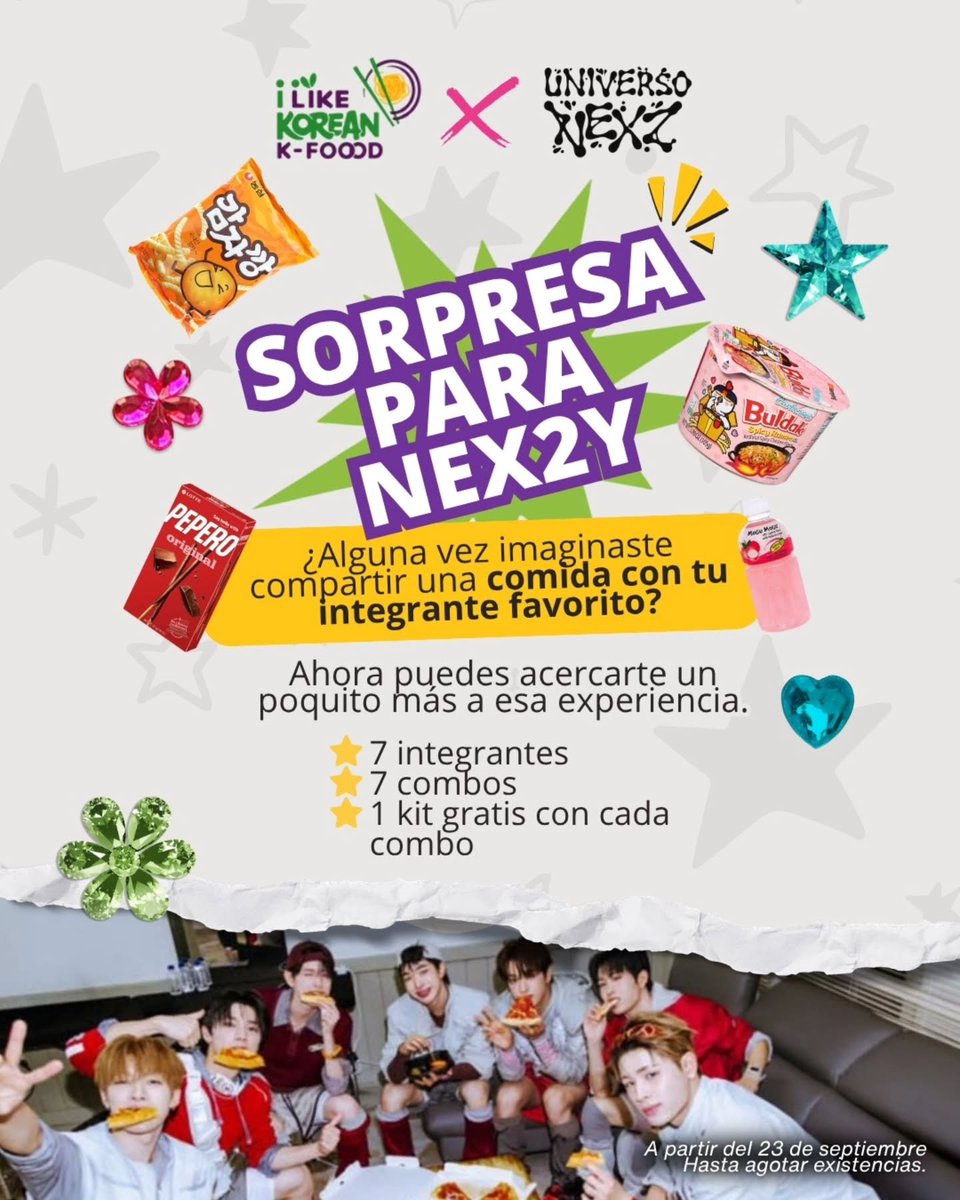 UniversoNEXZ's tweet photo. 🍜💛 ¡Nueva colaboración para NEX2Y!
Desde el 23 de septiembre, disfruta 7 combos especiales inspirados en cada integrante de NEXZ, con cupsleeve, photocard y sticker 🥰
📍 Río Tíber 71
⏳ Hasta agotar existencias
#NEXZ #NEX2Y #MEX2Y #ilikekf https://t.co/zYtELZWSqj