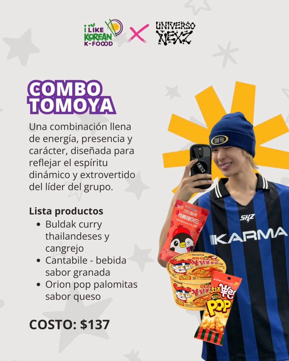 UniversoNEXZ's tweet photo. 🍜💛 ¡Nueva colaboración para NEX2Y!
Desde el 23 de septiembre, disfruta 7 combos especiales inspirados en cada integrante de NEXZ, con cupsleeve, photocard y sticker 🥰
📍 Río Tíber 71
⏳ Hasta agotar existencias
#NEXZ #NEX2Y #MEX2Y #ilikekf https://t.co/zYtELZWSqj