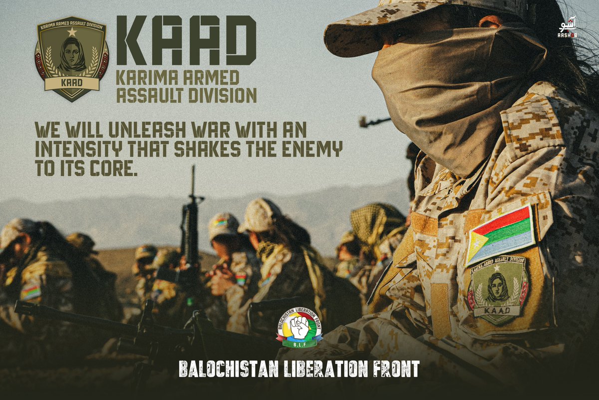 Baluch_Mehrzad's tweet photo. Monitoring:

BLF’s "KAAD" Poster Warns of “War” With Greater Intensity https://t.co/7VSM17WJr1