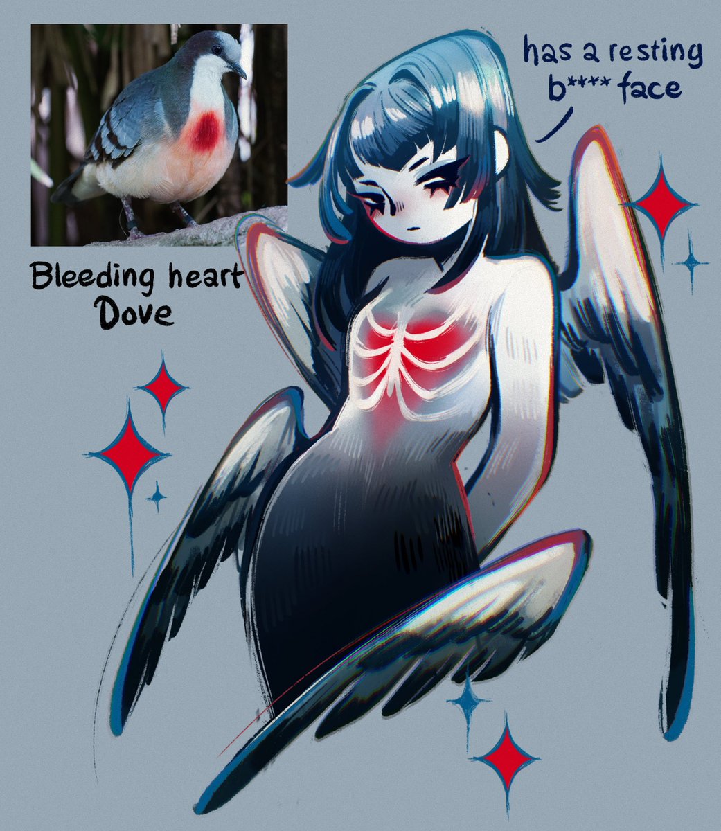 feefal_'s tweet photo. Bleeding heart dove🩸she’s a sensitive soul, so be nice :( https://t.co/BACNXgvLQv