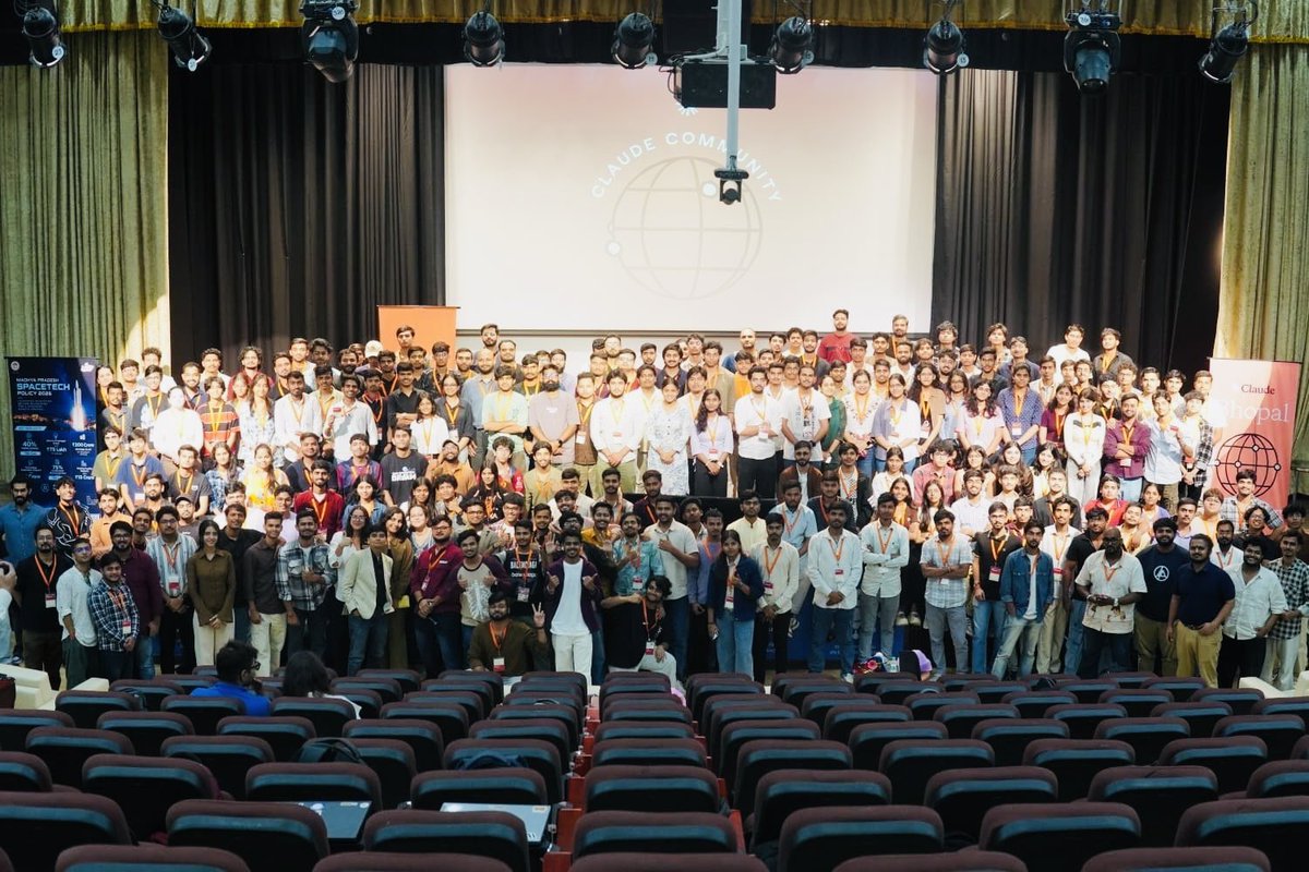 aniketsahu_115's tweet photo. Bhopal | Claude Code Build Day - Fable 5.1 

300+ builders joined us in person from across India to build, experiment and learn with Fable 5.1.

Huge thanks to @MPSeDC_DST and @MP_MyGov for collaborating with us and supporting this initiative at this level. Looking forward to bringing more such initiatives to Bhopal in the coming days.

And a big thank you to @AnthropicAI for being the official sponsor and providing $100 in credits to 300+ attendees.

#ClaudeBhopal
