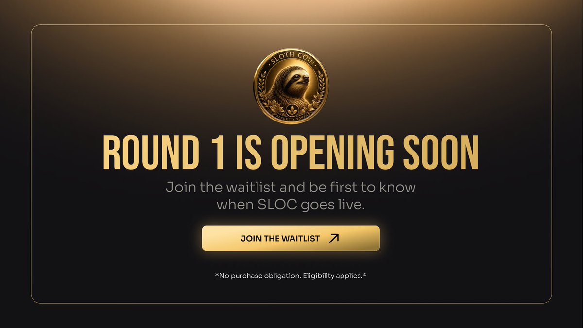 SlothCoinSLOC's tweet photo. Round 1 is opening soon.

Want to be first to know when SLOC goes live? Join the waitlist.

SlothCoin is a digital security offering focused on rainforest conservation, verified environmental credit generation, and real-world conservation activity.

Join here:
https://t.co/NSs9gD2pv3

Already on the list? Drop a 🦥 below.

No purchase obligation. Any offering will be made only to eligible investors pursuant to the applicable offering documents.