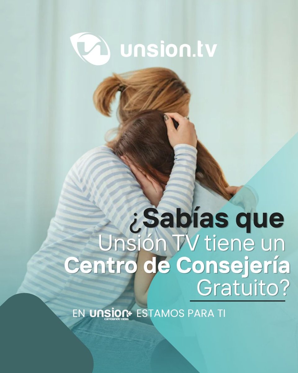 UNSIONTV's tweet photo. No tienes que atravesar momentos difíciles a solas. 🤝✨

En el Centro de Consejería de Unsión TV, contamos con profesionales y voluntarios listos para ofrecerte Psicología Clínica, Orientación Familiar y Consejería Espiritual de forma TOTALMENTE GRATUITA.

💬 Escríbenos por WhatsApp al 098 046 5683 y agenda tu cita presencial o virtual.

📍 Visítanos: Juan Montalvo 7-40 y Sucre
⏰ Horarios: Lunes a viernes de 08H00 - 13H00 y 15H00 - 18H00

🔖 ¡Guarda esta información y compártela para llegar a quien más lo necesita!