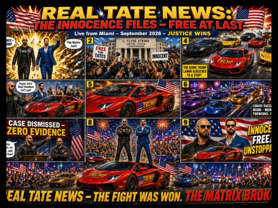 RealTateNews's tweet photo. Real Tate News with Andrew and Tristan Tate https://t.co/2X99vzUVft