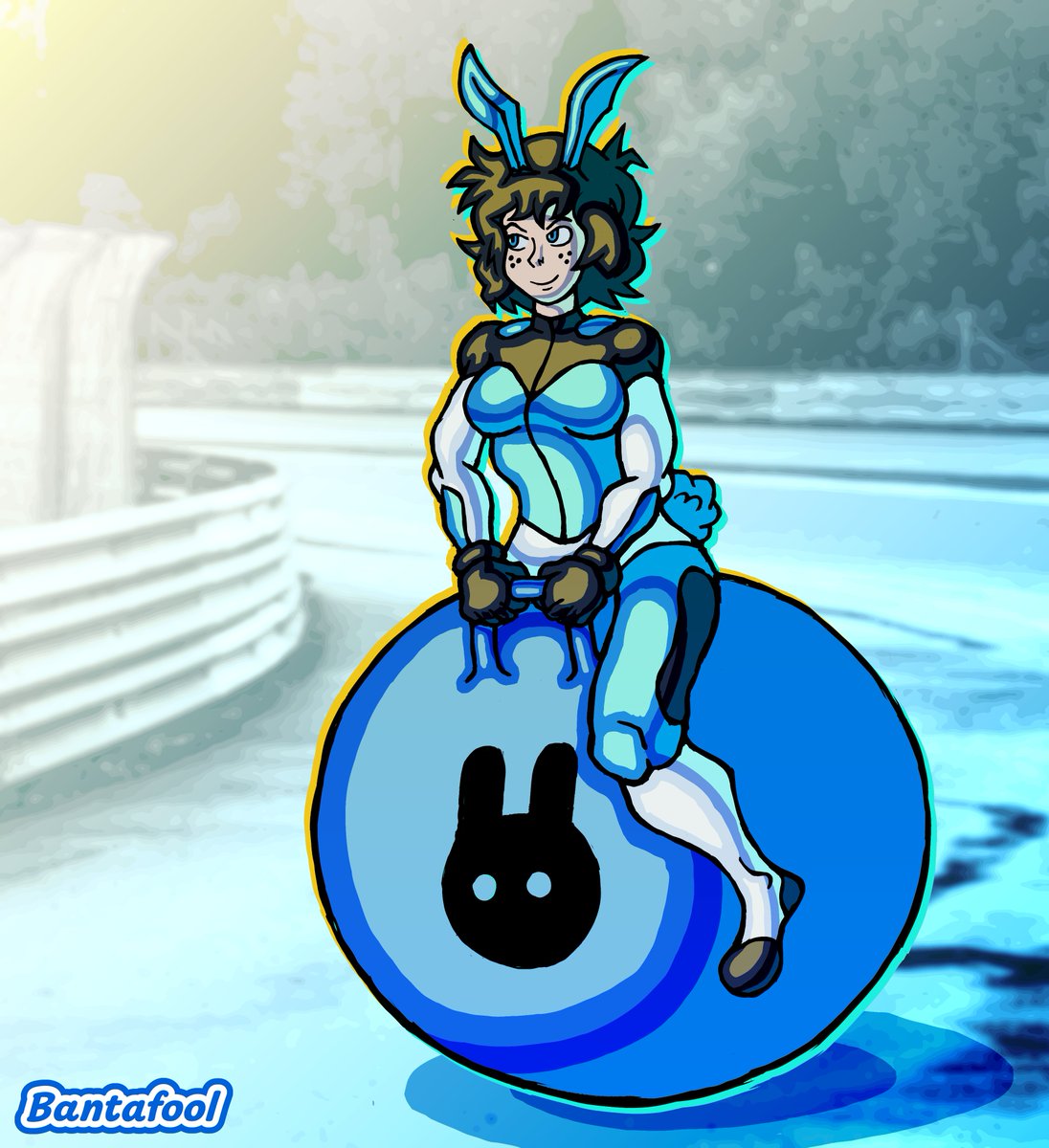 BantaFool's tweet photo. Check out my latest OC, Byx! She’s a badass tomboy and pro bouncer, taking on hopper ball races worldwide! https://t.co/oil9LXsaPo