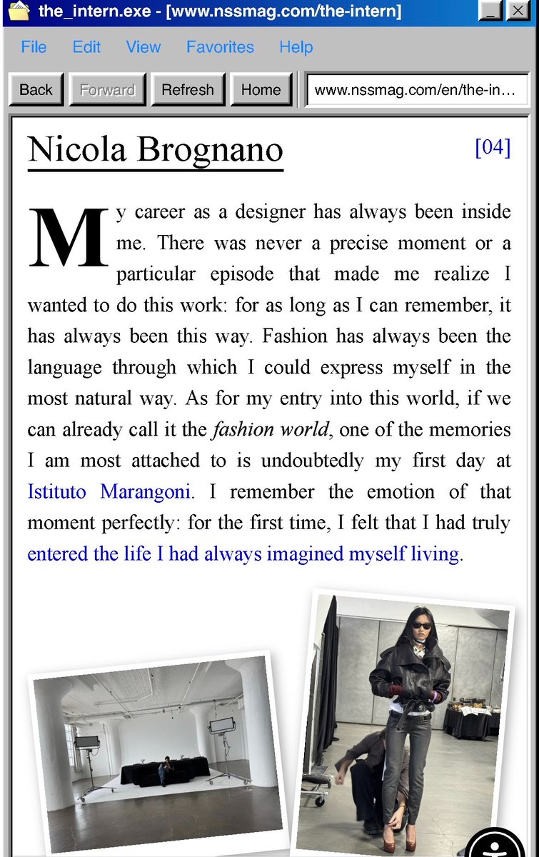 saintdemie's tweet photo. the intern by @nssmag just dropped 🗞️ 
the site looks back at the early days of italy’s biggest designers through rare photographs, personal stories + incredible archival material. my personal picks: miuccia prada and nicola brognano 🩵 happy milan fashion week! https://t.co/nI7AOg5HSf
