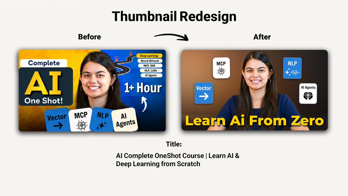 M0stafaThumbs's tweet photo. Thumbnail Redesign 🔥

Unofficial redesign concept for one of Apna College’s thumbnails

From cluttered to clean &amp; face-focused.
Which version would get more clicks? 👇

Need a redesign? DM me
#ThumbnailRedesign #YouTubeThumbnail https://t.co/MuMCxotcON